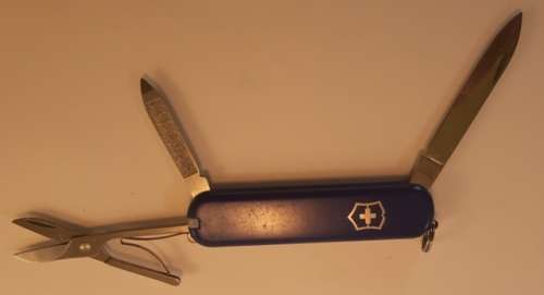 Victorinox Swiss Army Knife - Ambassador 74mm Blue Scales With Log