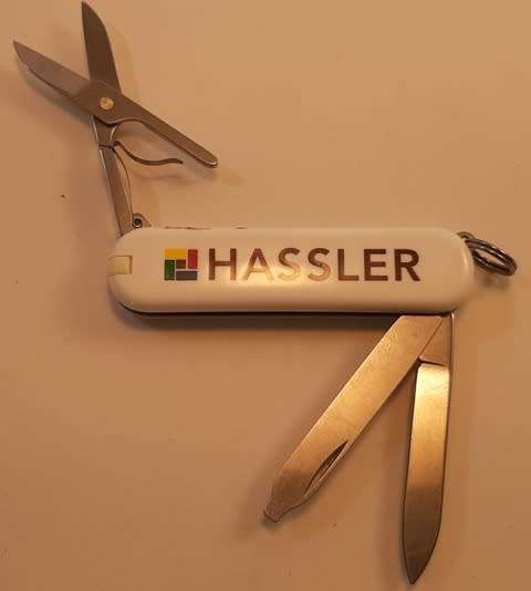 Victorinox Swiss Army Knife - Classic SD White with Hassler logo