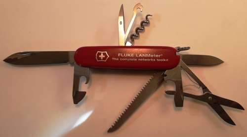 Victorinox - Huntsman with Red Scales Fluke Lanmeter Logo