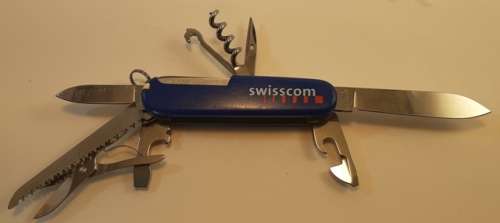 Victorinox - Huntsman with Blue Scales with  SWISSCOM Logo