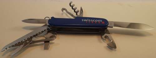 Victorinox - Huntsman with Blue Scales with  SWISSCOM Logo