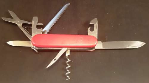 Victorinox Swiss Army knife (Huntsman)Older model Lighter shade of Red scales