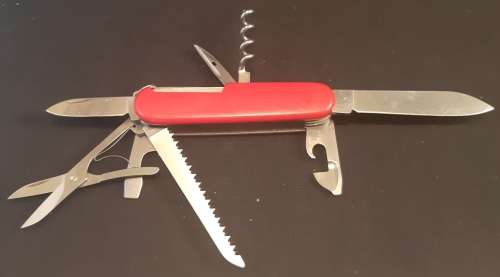 Victorinox Swiss Army knife (Huntsman)Older model Lighter shade of Red scales