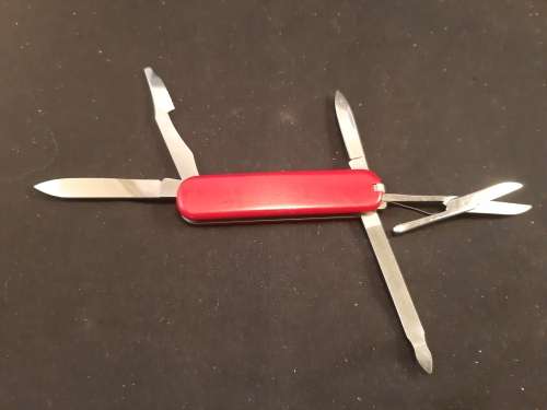 Victorinox Swiss Army Knife - Red Scales-Executive  with logo on scale GEMFI