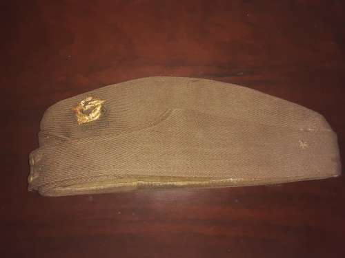Vintage WW2 Khaki Side Cap