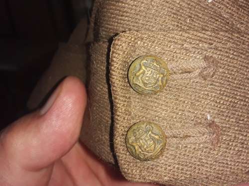 Vintage WW2 Khaki Side Cap