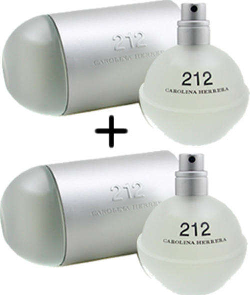 Carolina Herrera 212 Women Twin Bottle EDT 50+50ml Spray 100ml (3.4 oz) New Box Sealed 100% Original