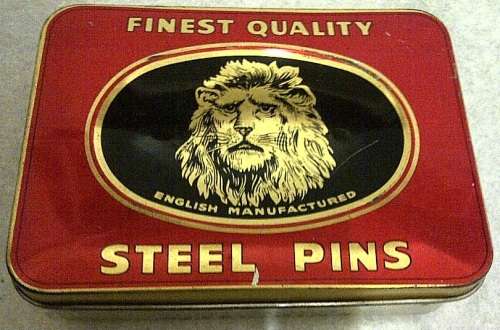TWO "LION" STEEL PINS COLLECTABLE TINS! DIFFERENT SIZES.
