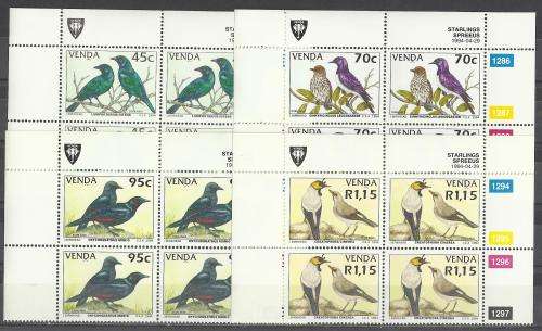 VENDA - MNH "STARLINGS" CONTROL BLOCK SET - 1994-04-29.