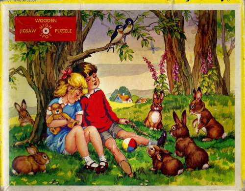 CHILDRENS JIGSAW PUZZLE - ON WOOD, 1960's - GOOD CONDITION!