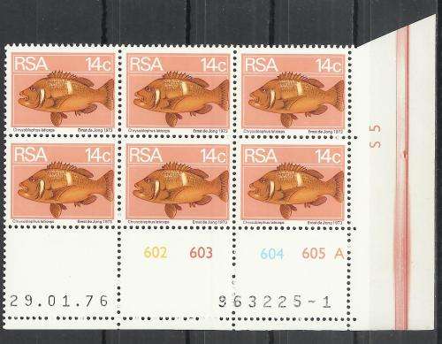RSA - (MNH) 2nd DEFINITIVE ISSUE 14c CONTROL - "A" 29.01.76