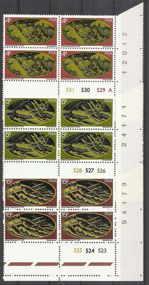 RSA - (MNH) "WOLTEMADE" ISSUE - CONTROL BLOCKS.