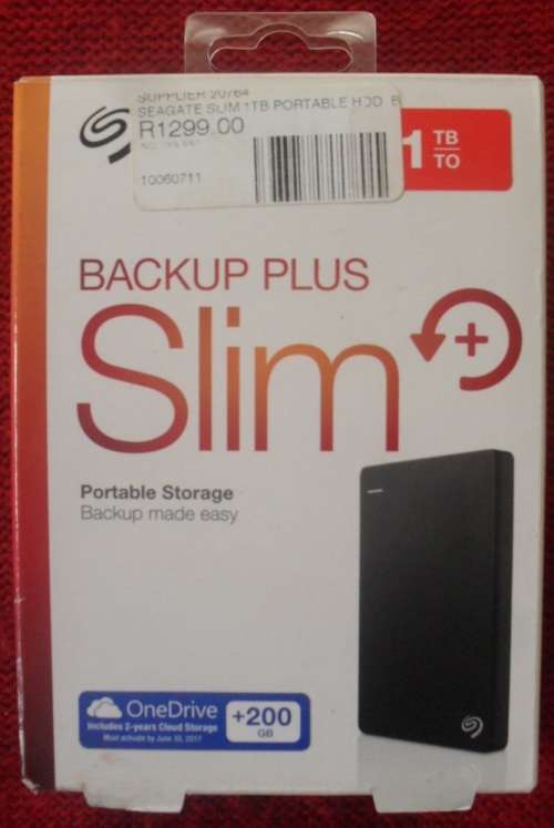 SEAGATE BACKUP PLUS SLIM  1TB - AS NEW CONDITION!