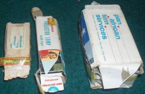 THREE VINTAGE FILM PROJECTOR GLOBES AS ILLUSTRATED - SCARCE!