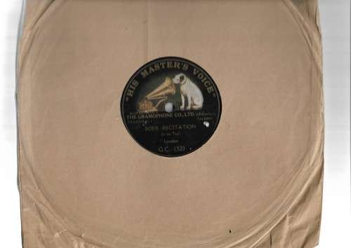 ANGLO-BOER WAR ERA - 78 RECORD, "BOER RECITATION (IN THE TAAL)"