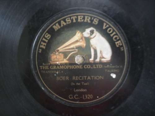 ANGLO-BOER WAR ERA - 78 RECORD, "BOER RECITATION (IN THE TAAL)"