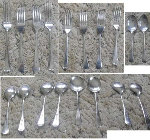 VINTAGE CUTLERY AS ILLUSTRATED. ELECTROPLATE EPNS, UNION OF S.A.