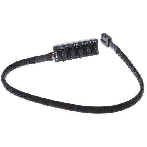 PC fan hub - 5 Way Splitter Sleeved PWM Fan Hub
