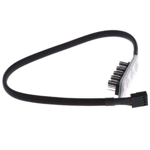 PC fan hub - 5 Way Splitter Sleeved PWM Fan Hub