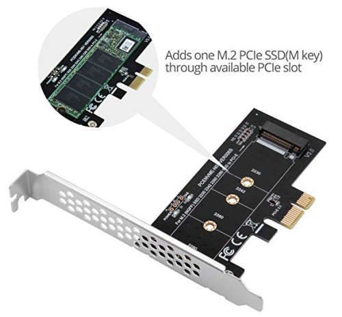 M.2 SSD M Key Nvme PCIe 3.0 X4 Card type Adapter with Low and Full Profile Bracket