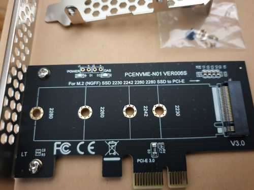 M.2 SSD M Key Nvme PCIe 3.0 X4 Card type Adapter with Low and Full Profile Bracket