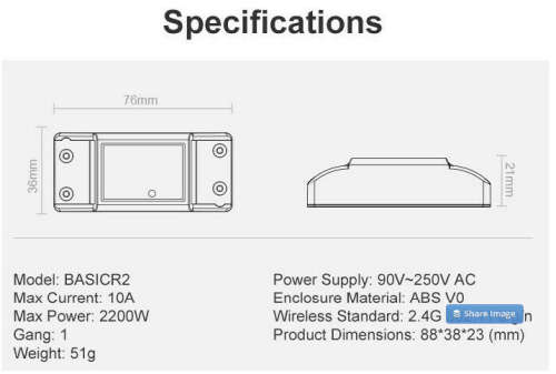 Sonoff Basic WiFi Wireless Switch