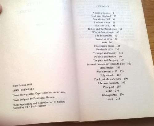 GREAT MOMENTS IN SOUTH AFRICAN SPORT - Paul Dobson - 1st Edition, 1988