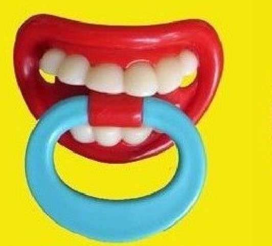 Funny Pacifier, Novelty Dummy - lips and teeth - No 4