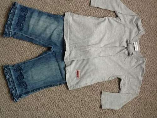 Naartjie girls jeans and grey long sleeve t shirt 12-18 months