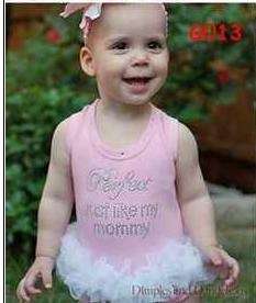 Pink with white frill tutu vest "Perfect just like my mommy" size 18-24 months