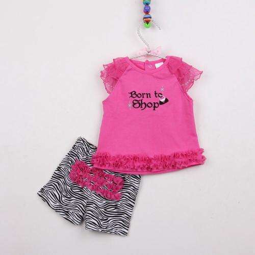 "Born to Shop" T-Shirt and Shorts set available in 3-24 months