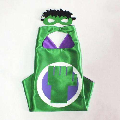Superhero Hulk cape and mask combo