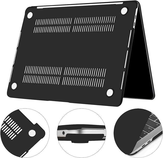 DW HardShell Case For MacBook Pro 13` Matte Black - A1706/A1708/A1989/A2159/A2251/A2289/A2338