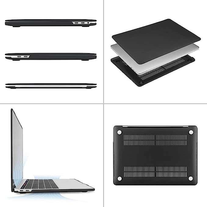 DW HardShell Case For MacBook Pro 13` Matte Black - A1706/A1708/A1989/A2159/A2251/A2289/A2338
