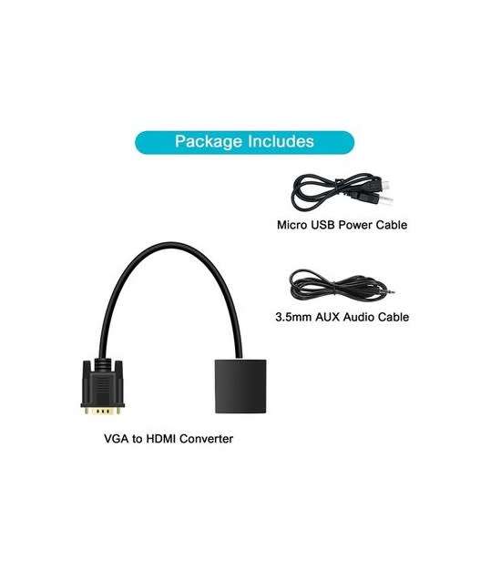DW VGA to HDMI Adapter with Audio, HDTV