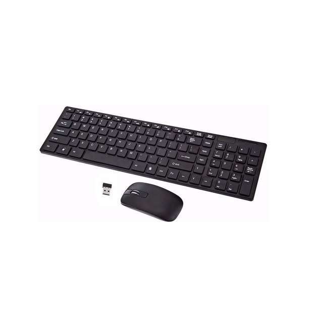 DW K-06 2.4G Wireless Ultra-thin Keyboard and Mouse - Black