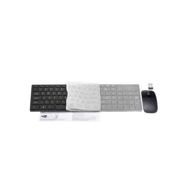 DW K-06 2.4G Wireless Ultra-thin Keyboard and Mouse - Black