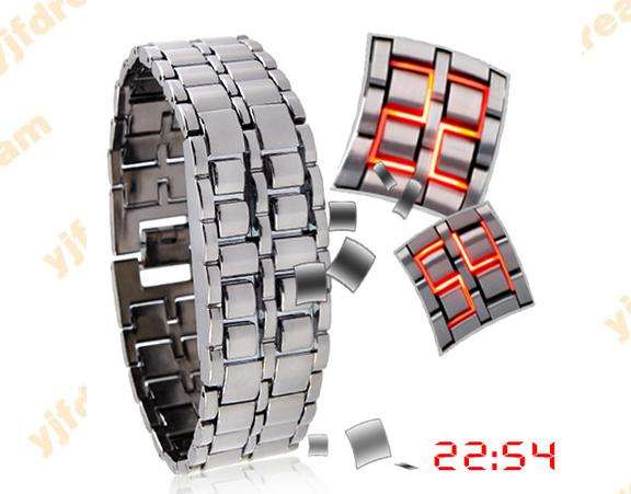Metal Iron Samurai - Japanese Inspired Red LED Watch