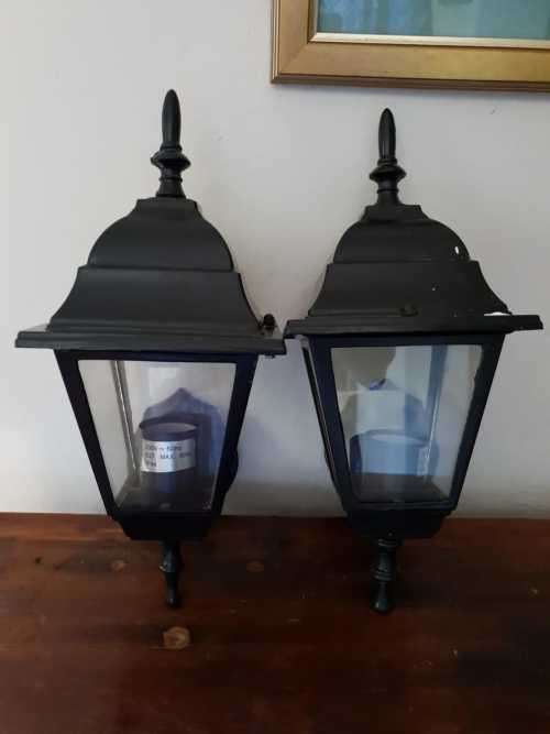 Pair of outside wall lanterns