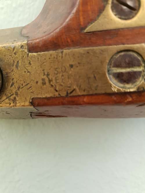 Antique wood and brass brace drill