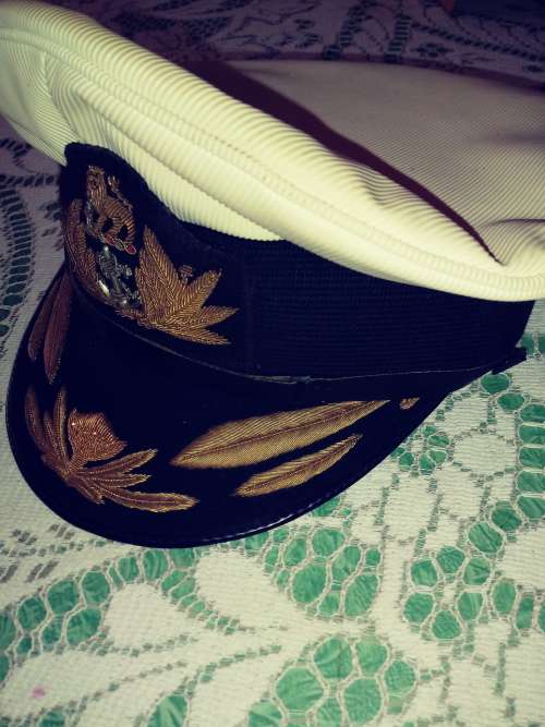 Old S.A Navy Officers cap with Badge