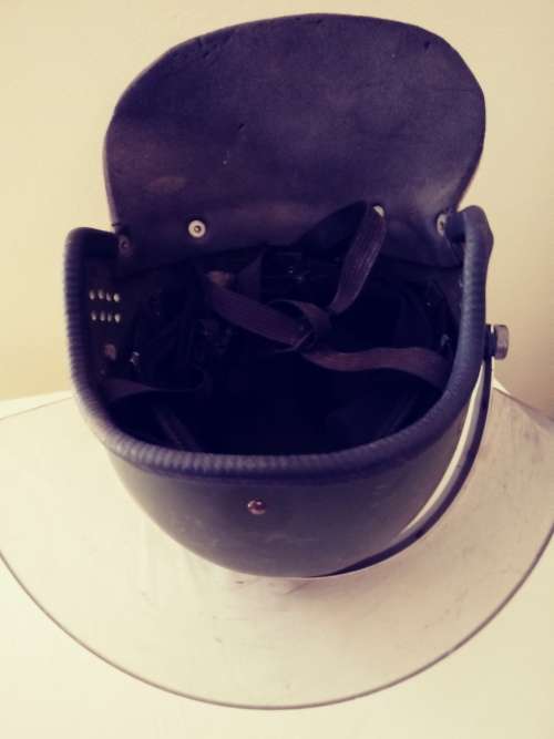 Old S.A.D,F POLICE Riot helmet with screen