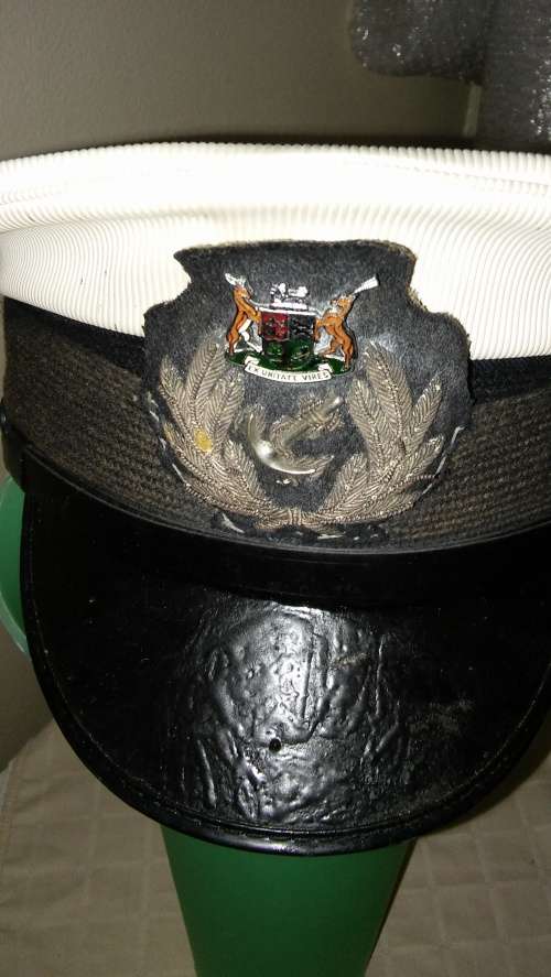 OLD RAILWAY AND HARBOR CAP WITH BULLION WIRE BADGE