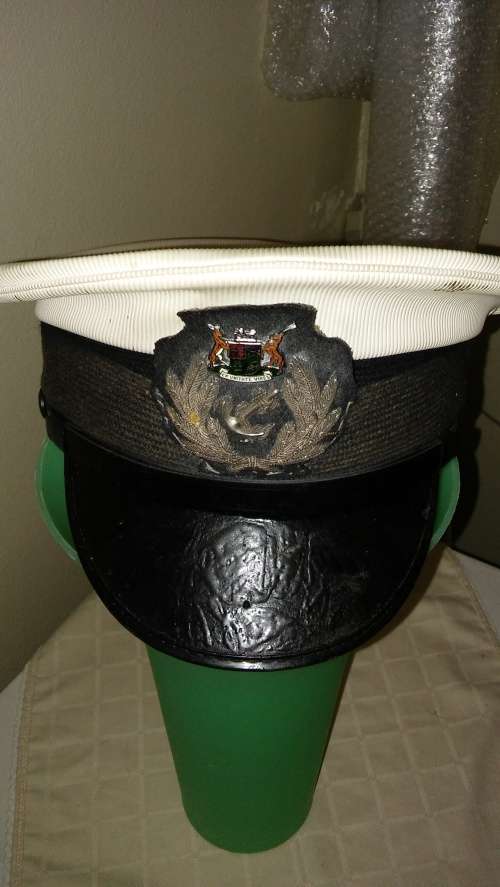 OLD RAILWAY AND HARBOR CAP WITH BULLION WIRE BADGE