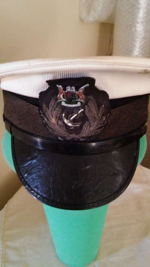 OLD RAILWAY AND HARBOR CAP WITH BULLION WIRE BADGE