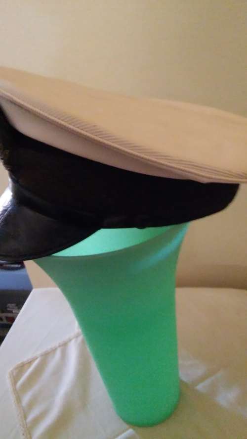 OLD RAILWAY AND HARBOR CAP WITH BULLION WIRE BADGE