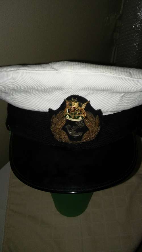 OLD RAILWAY AND HARBOR CAP WITH BULLION WIRE BADGE