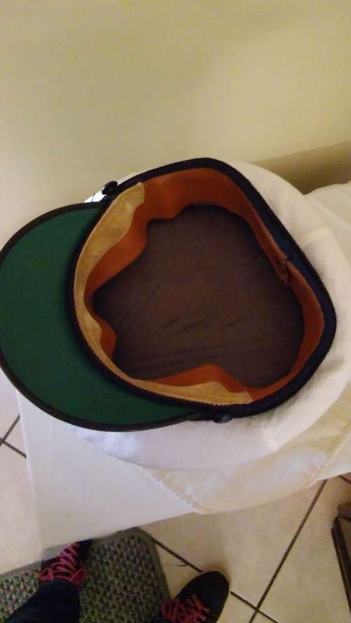 OLD RAILWAY AND HARBOR CAP WITH BULLION WIRE BADGE