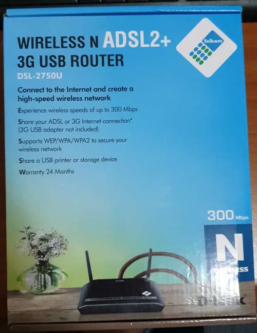D-Link Wireless N ADSL2+ 3G USB Router (DSL-2750U) - Mint condition