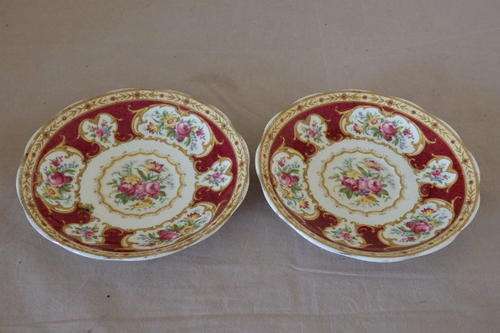 TWO GORGEOUS VINTAGE ROYAL ALBERT "LADY HAMILTON" FINE BONE CHINA SAUCERS bid/saucer